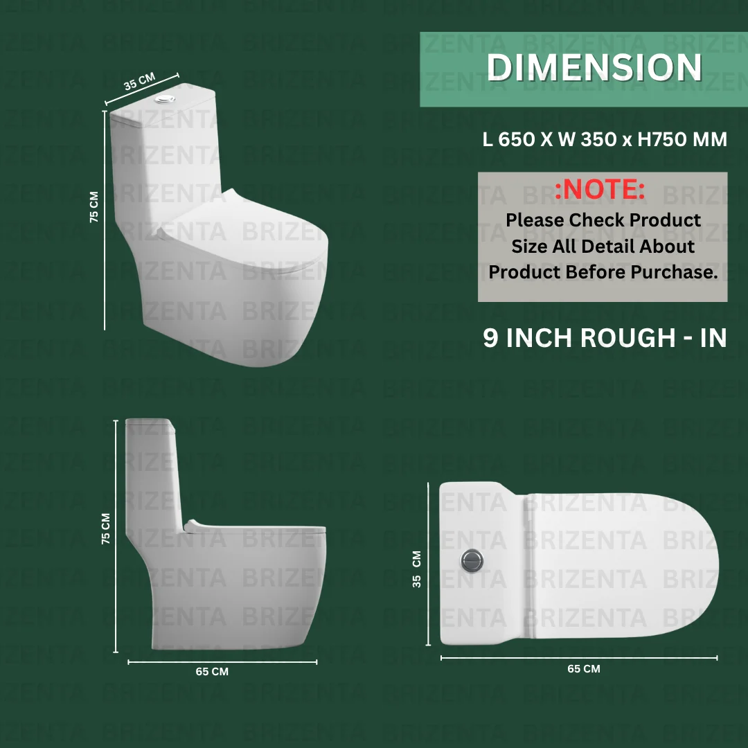 Z.Green One-Piece Toilet (Commode) with 9-Inch S Trap Outlet