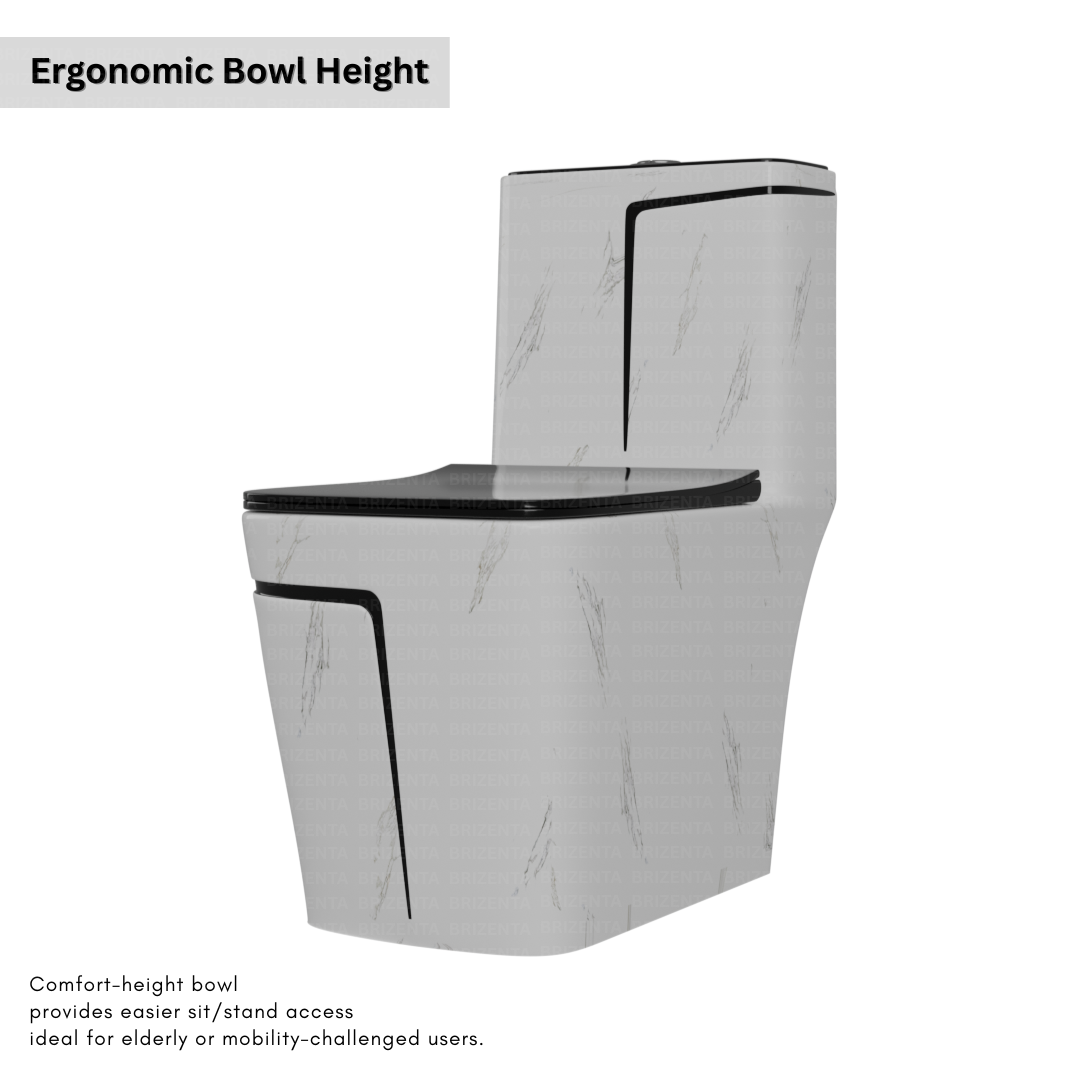 One-Piece Toilet (Commode) with 9-Inch S Trap Outlet BR2007