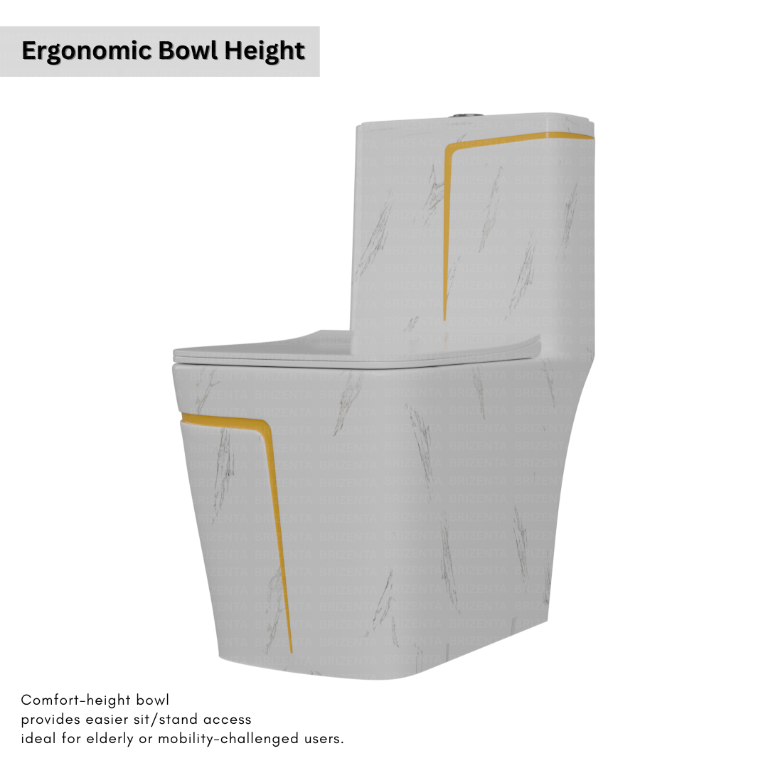 One-Piece Toilet (Commode) with 9-Inch S Trap Outlet BR2008