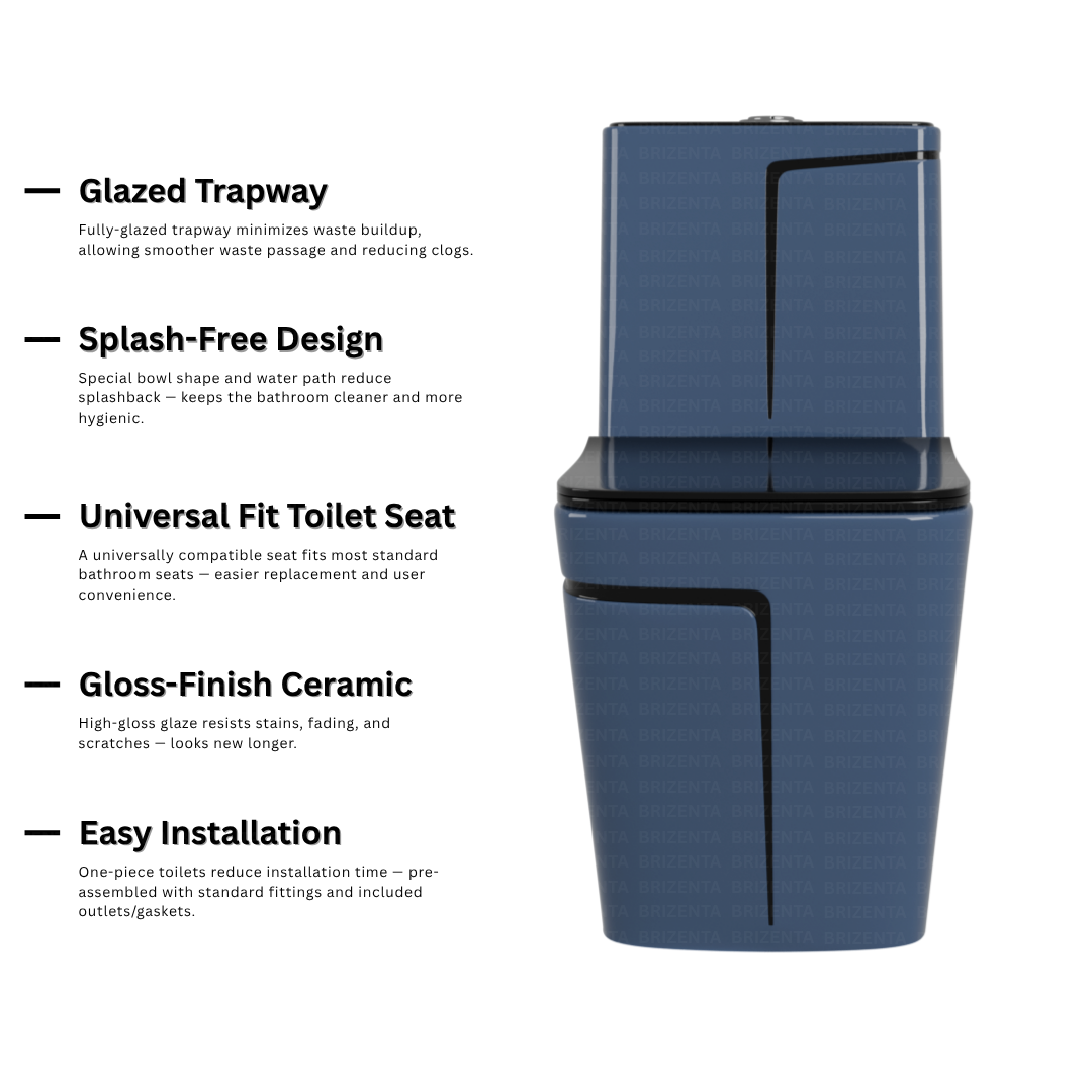 One-Piece Toilet (Commode) with 9-Inch S Trap Outlet BR2009