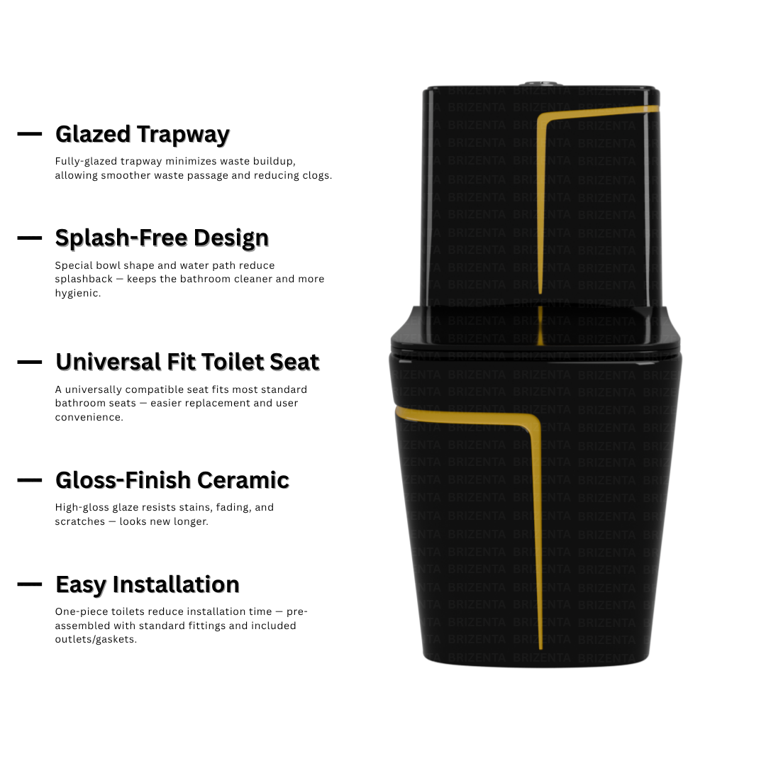 One-Piece Toilet (Commode) with 9-Inch S Trap Outlet BR2010