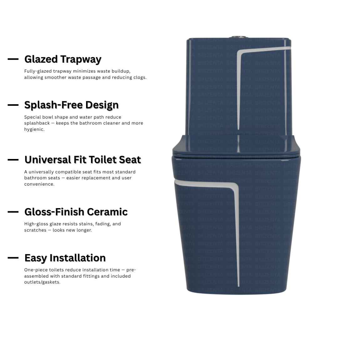 One-Piece Toilet (Commode) with 9-Inch S Trap Outlet BR2011