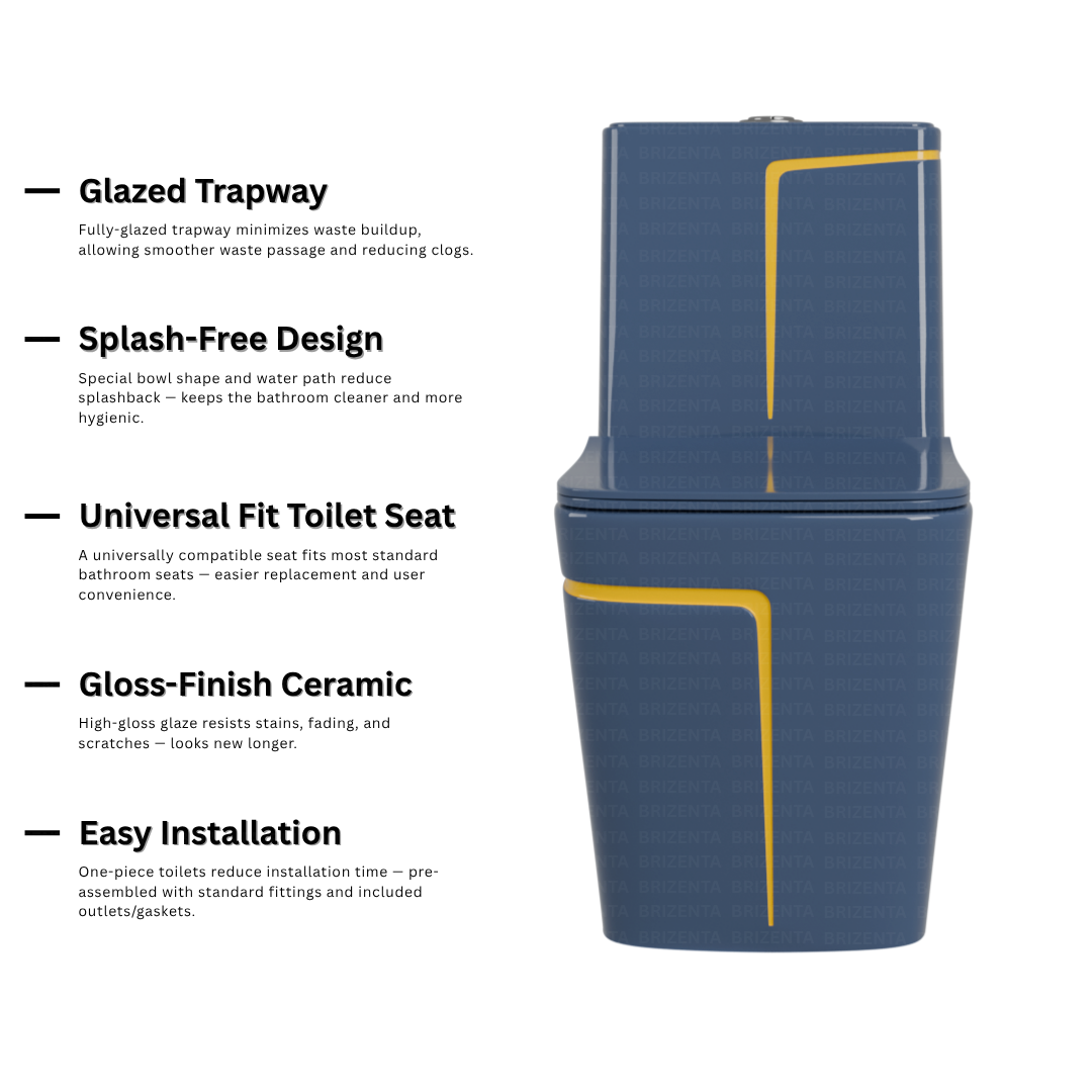 One-Piece Toilet (Commode) with 9-Inch S Trap Outlet BR2013