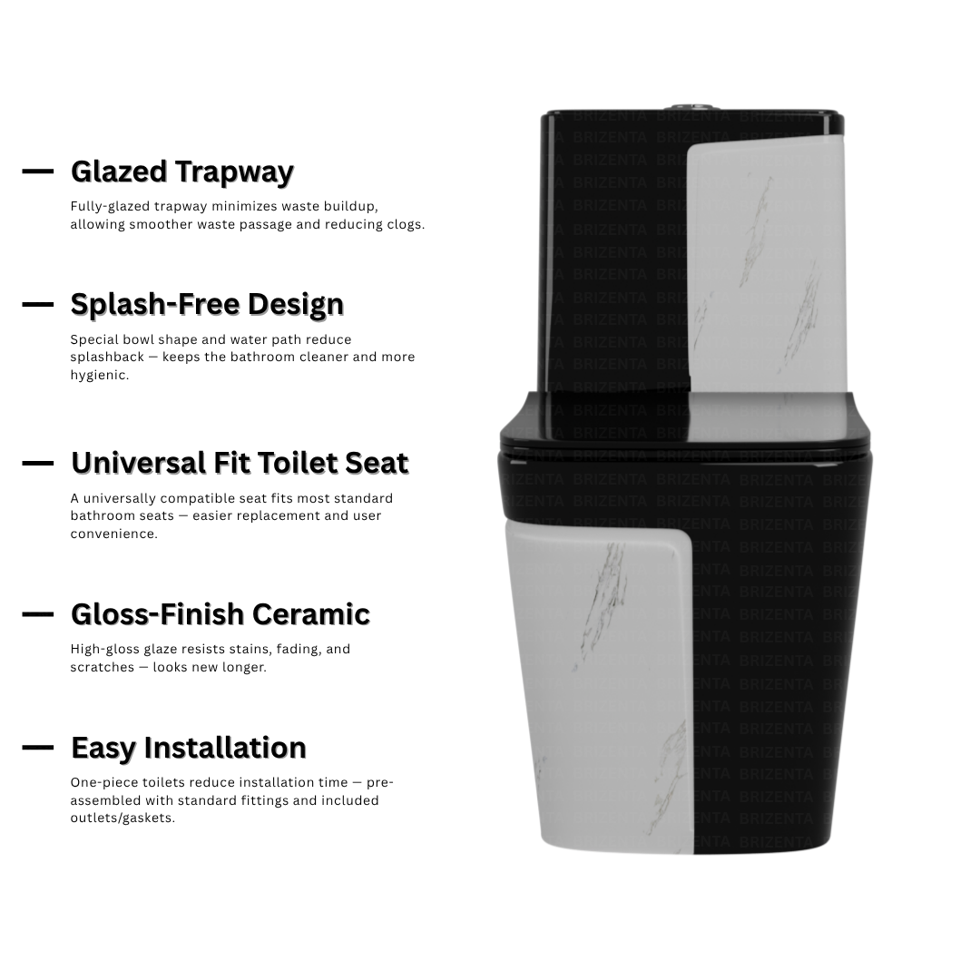One-Piece Toilet (Commode) with 9-Inch S Trap Outlet BR2014