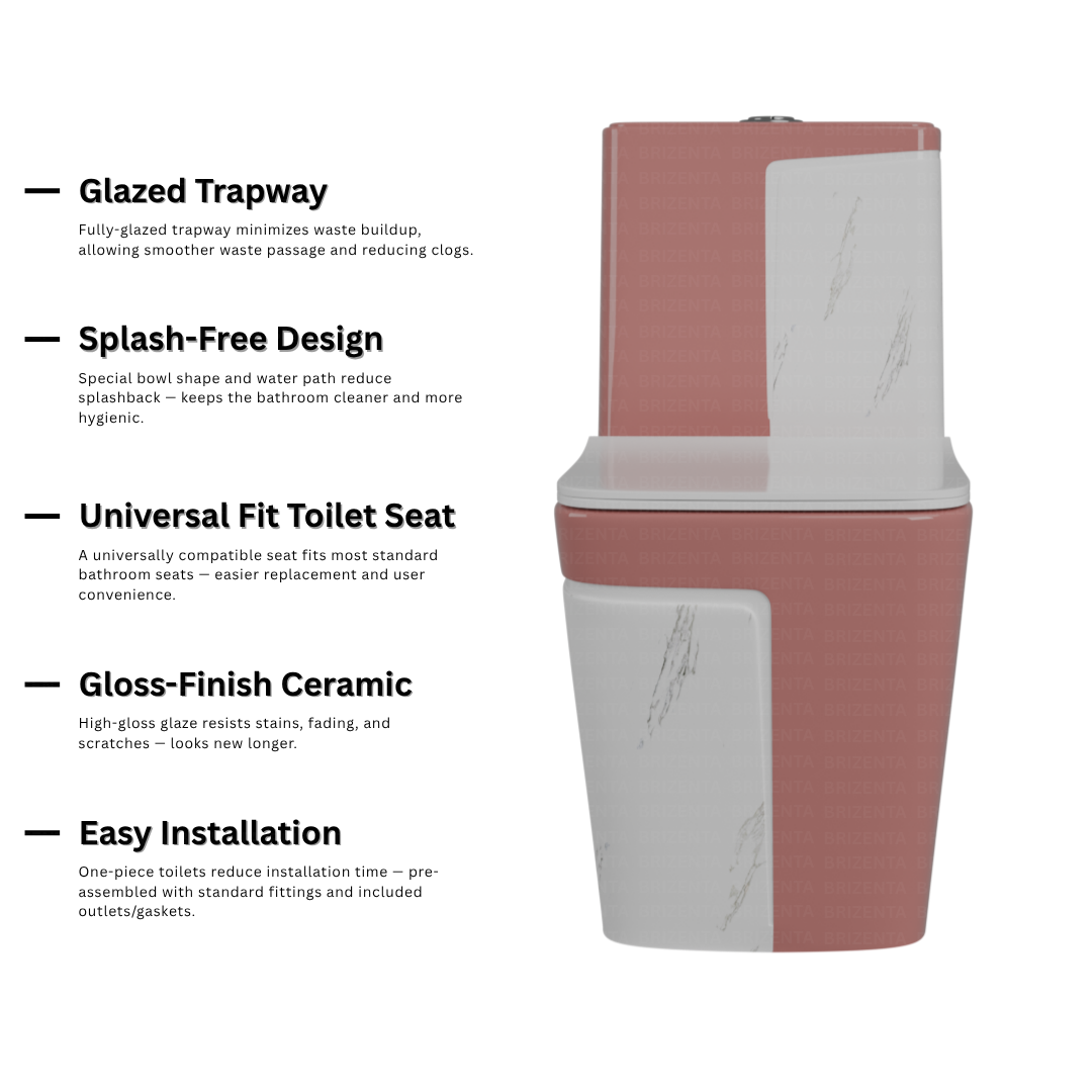 One-Piece Toilet (Commode) with 9-Inch S Trap Outlet BR2015