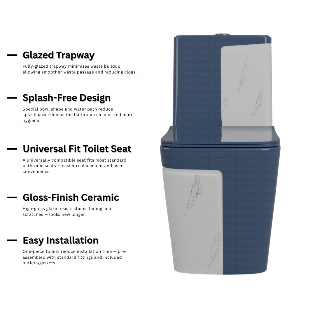 One-Piece Toilet (Commode) with 9-Inch S Trap Outlet BR2016