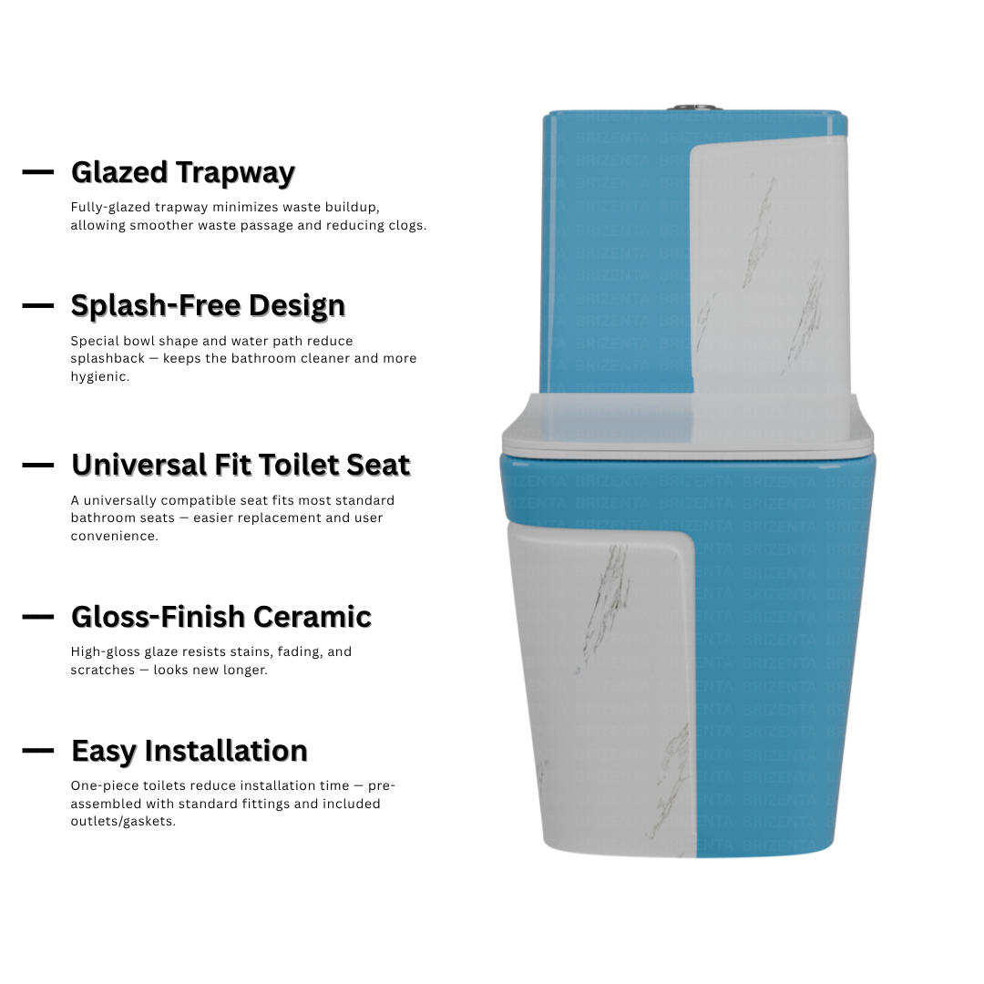 One-Piece Toilet (Commode) with 9-Inch S Trap Outlet BR2018