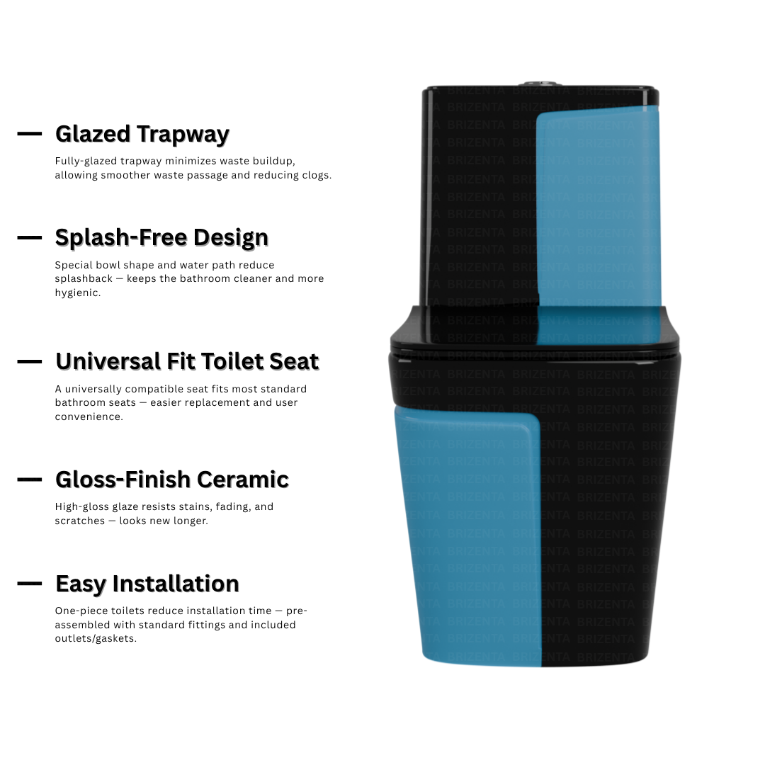 One-Piece Toilet (Commode) with 9-Inch S Trap Outlet BR2019