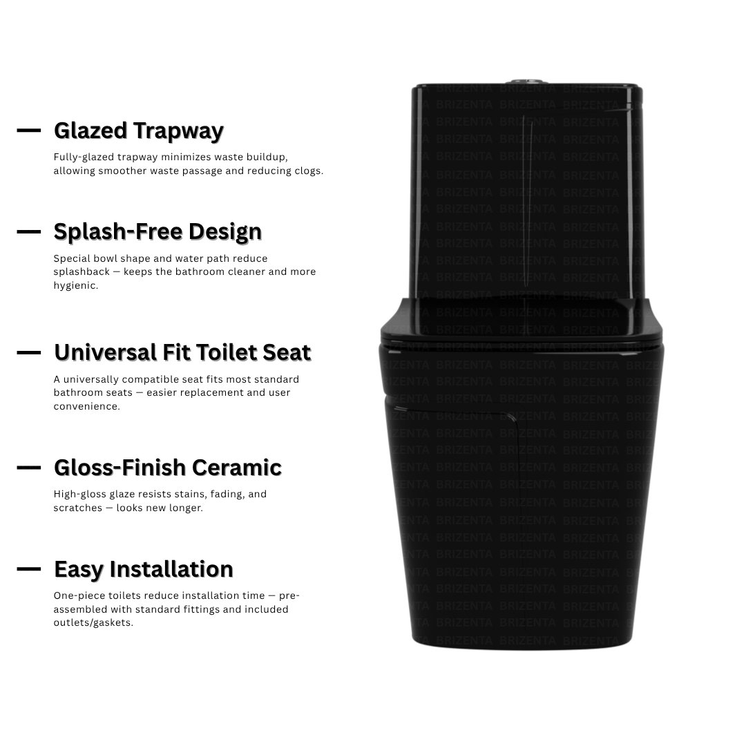 One-Piece Toilet (Commode) with 9-Inch S Trap Outlet BR2022