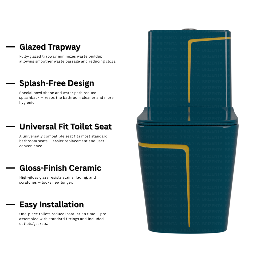 One-Piece Toilet (Commode) with 9-Inch S Trap Outlet BR2026