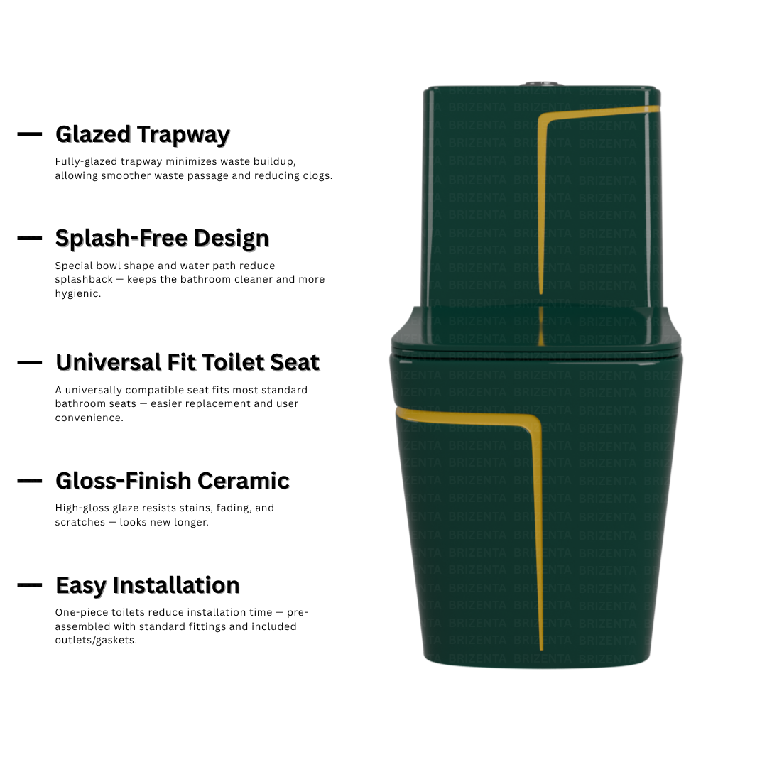One-Piece Toilet (Commode) with 9-Inch S Trap Outlet BR2028