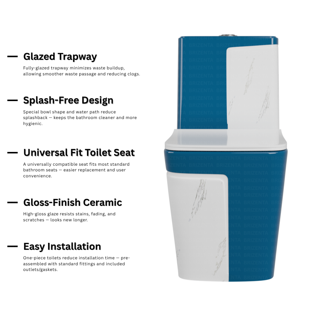 One-Piece Toilet (Commode) with 9-Inch S Trap Outlet BR2029