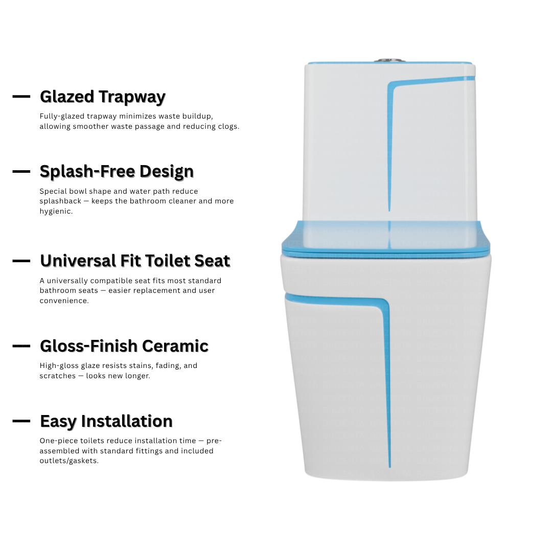 One-Piece Toilet (Commode) with 9-Inch S Trap Outlet BR2003