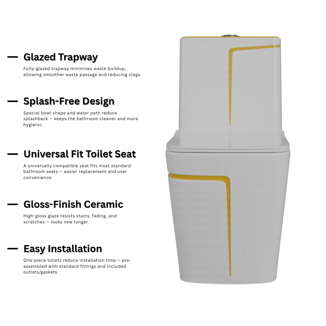 One-Piece Toilet (Commode) with 9-Inch S Trap Outlet BR2005