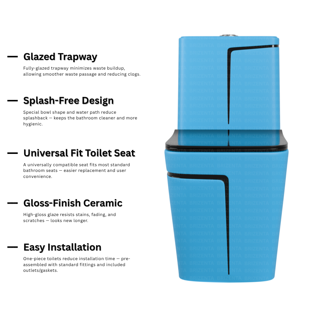 One-Piece Toilet (Commode) with 9-Inch S Trap Outlet BR2012