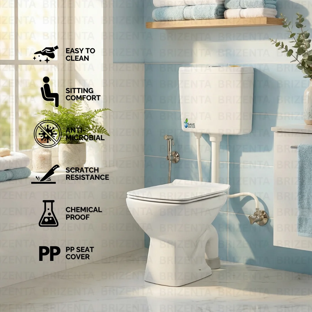 EWC Western Toilet Floor Mount Commode With Flush Tank