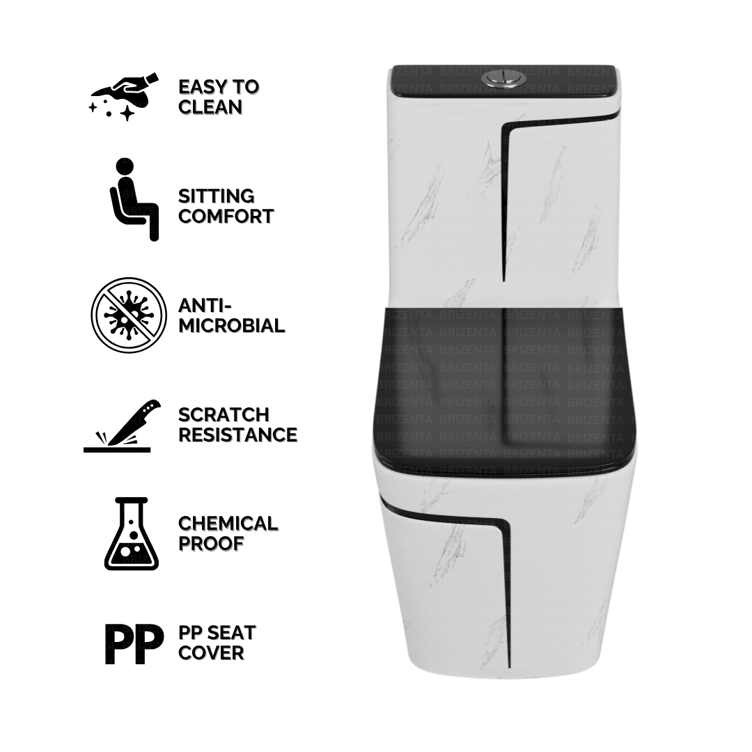 One-Piece Toilet (Commode) with 9-Inch S Trap Outlet BR2007