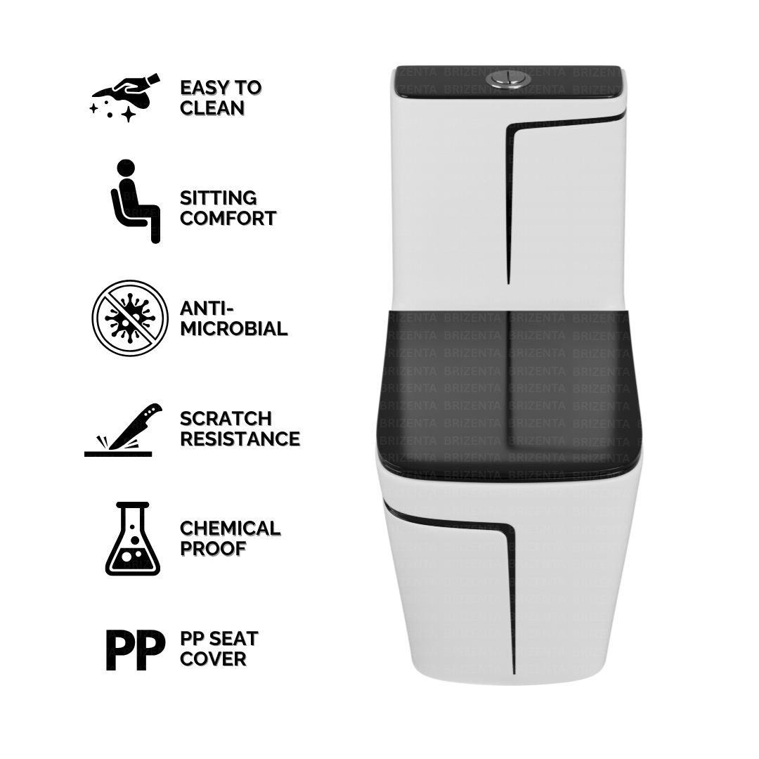 One-Piece Toilet (Commode) with 9-Inch S Trap Outlet BR2001