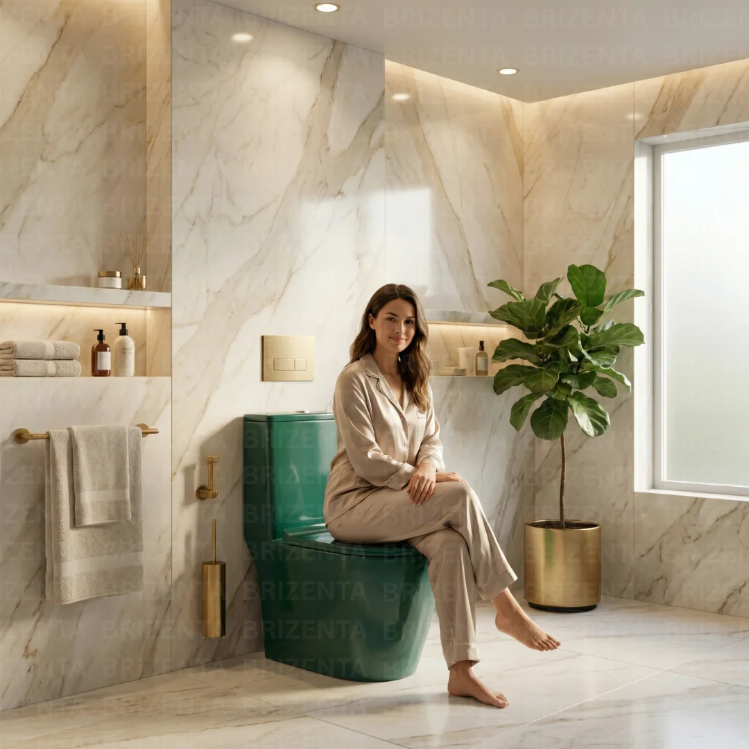 Z.Green One-Piece Toilet (Commode) with 9-Inch S Trap Outlet
