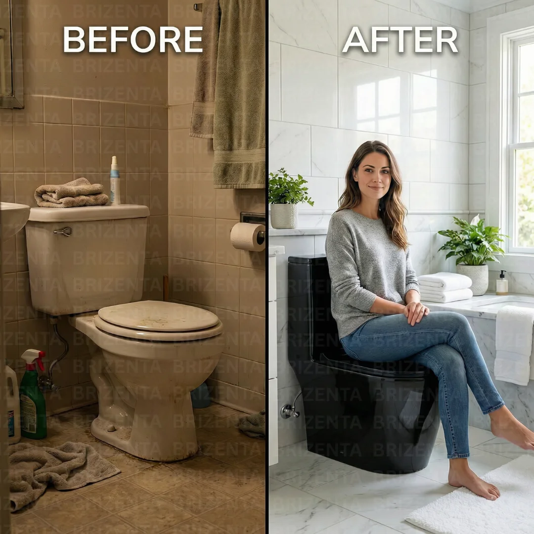 Z.Black One-Piece Toilet (Commode) with 9-Inch S Trap Outlet