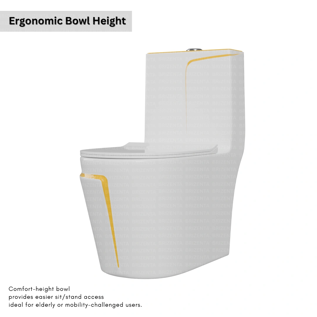 One-Piece Toilet (Commode) with 9-Inch S Trap Outlet BR1005