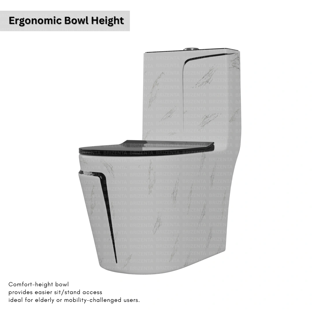 One-Piece Toilet (Commode) with 9-Inch S Trap Outlet BR1007