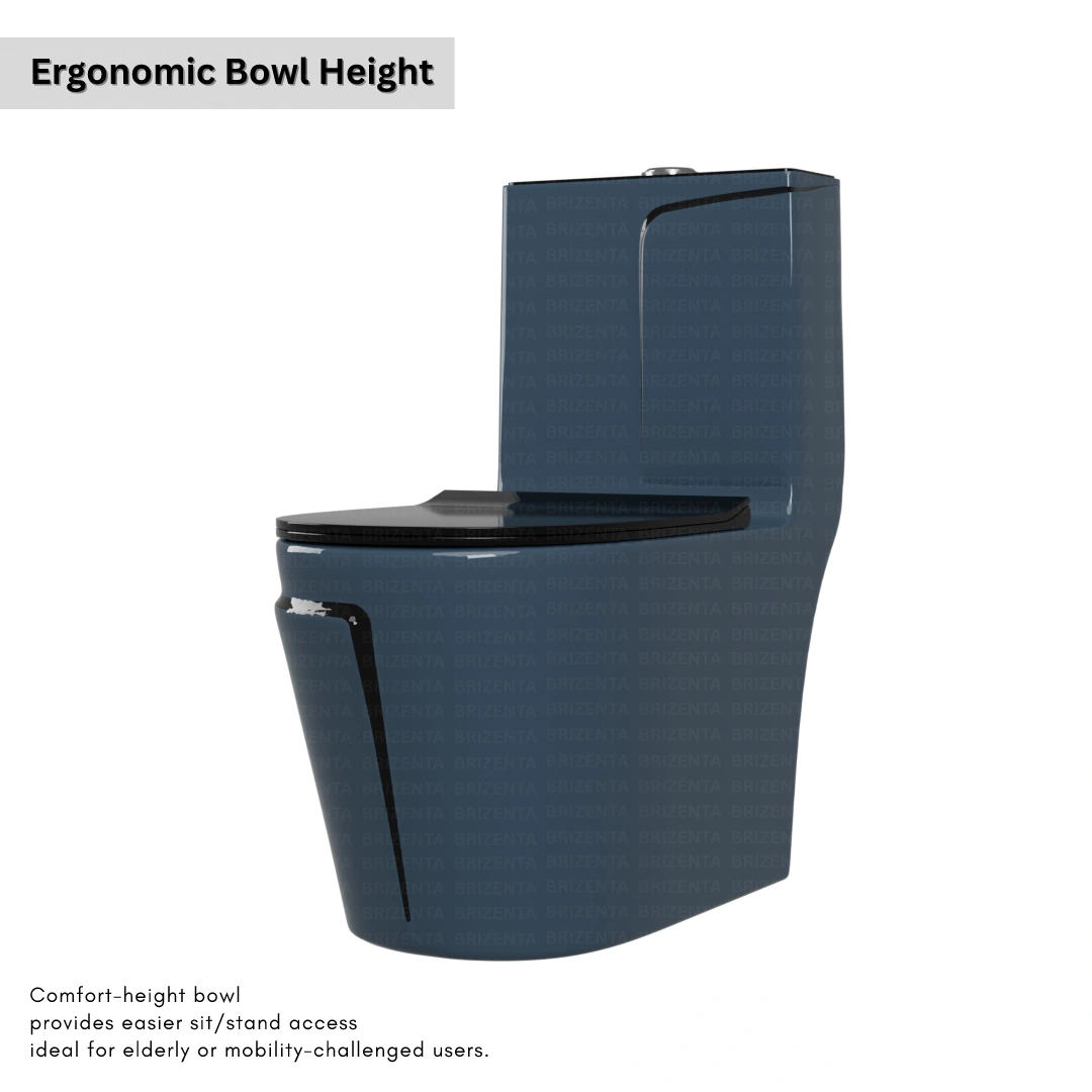 One-Piece Toilet (Commode) with 9-Inch S Trap Outlet BR1009