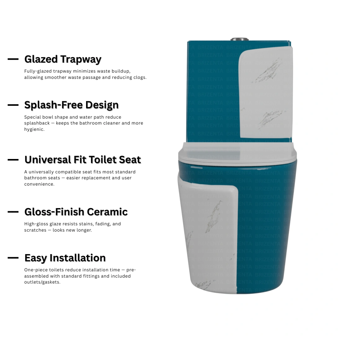 One-Piece Toilet (Commode) with 9-Inch S Trap Outlet BR1029