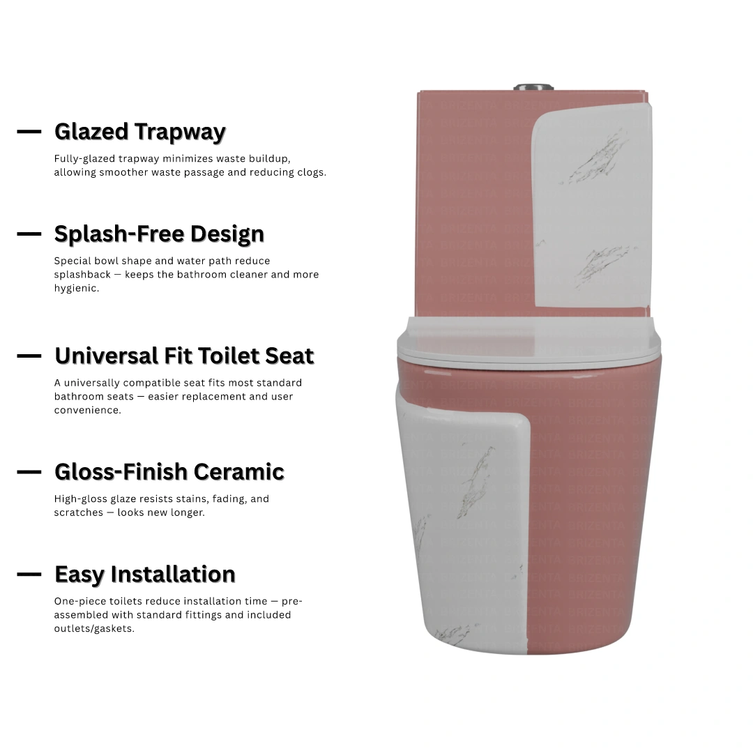 One-Piece Toilet (Commode) with 9-Inch S Trap Outlet BR1015