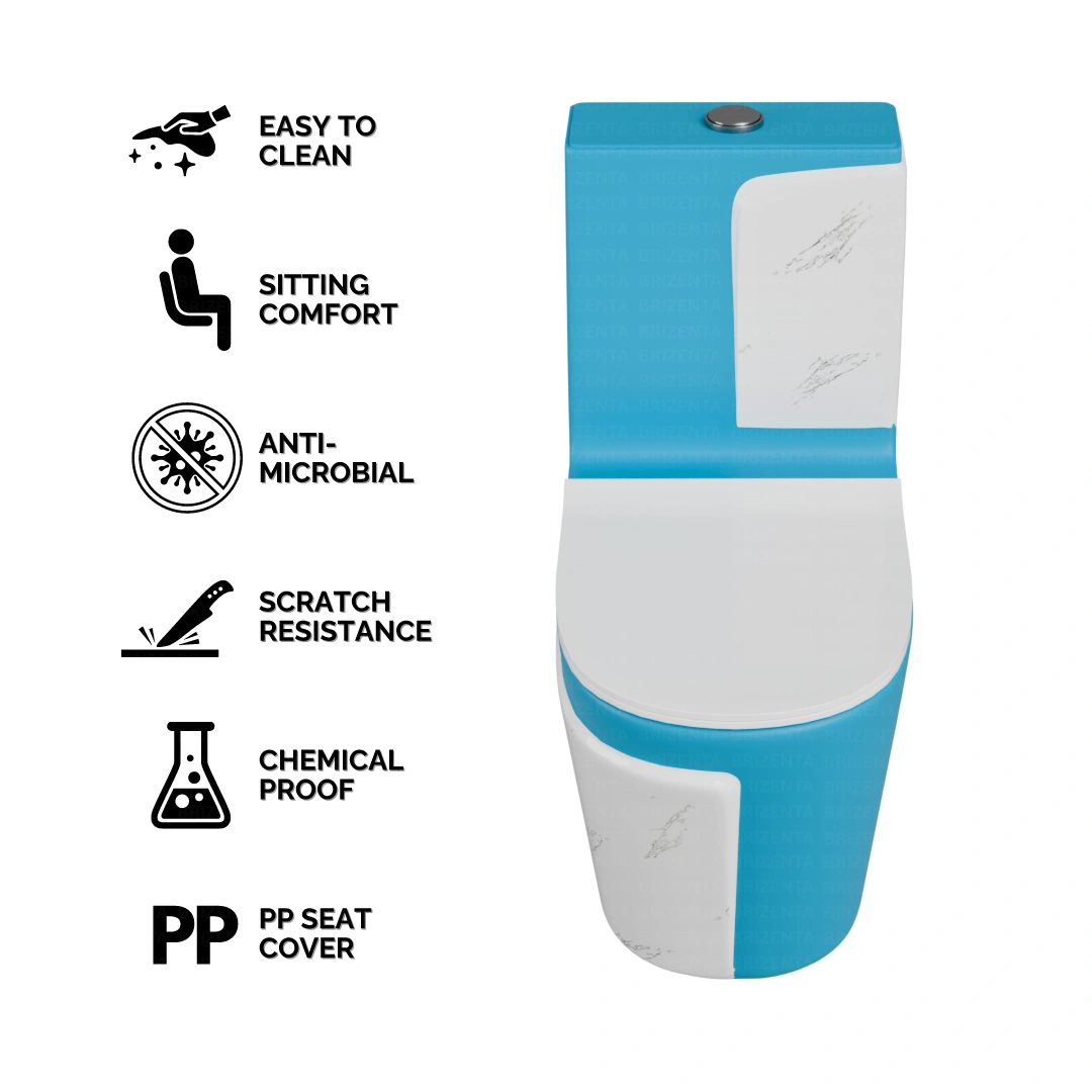 One-Piece Toilet (Commode) with 9-Inch S Trap Outlet BR1018